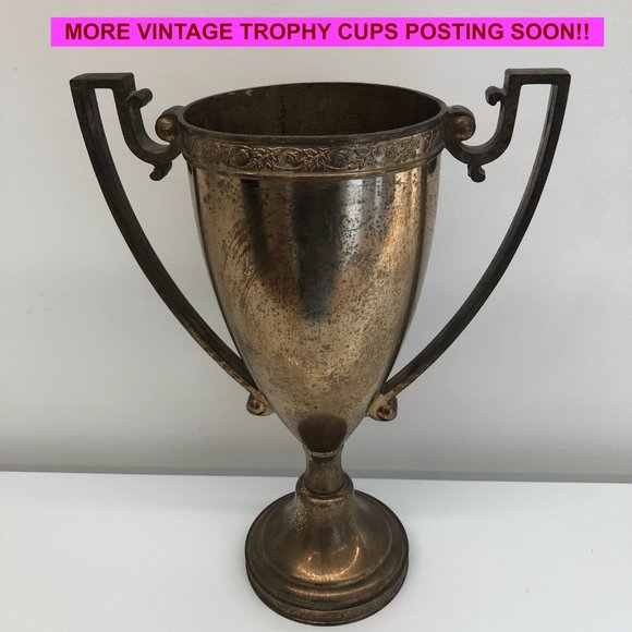 Tall Vintage Silverplate Trophy Cup - Picture 1 of 9